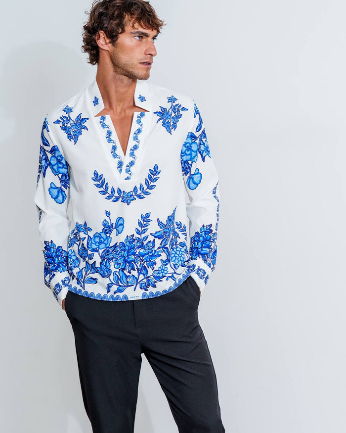 Star Neck Shirt Print