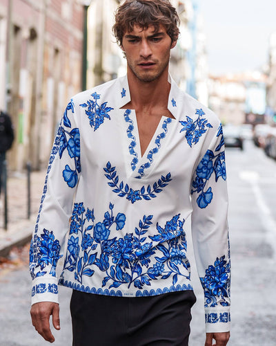 Star Neck Shirt Print