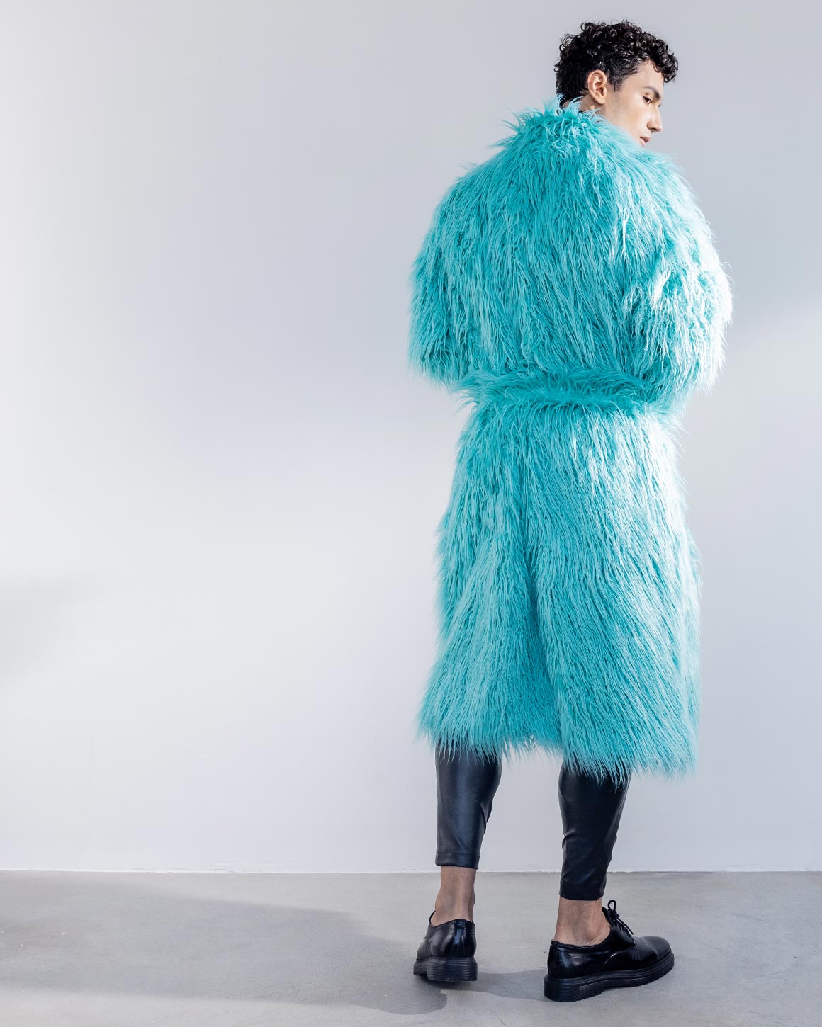 Turquoise fur outlet coat